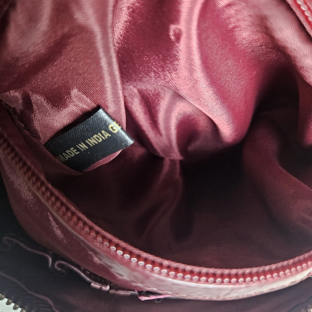 Latico NJ - USA Soft Leather Burgundy Dots Glazed  Backpack Purse Made In India - Picture 6 of 7